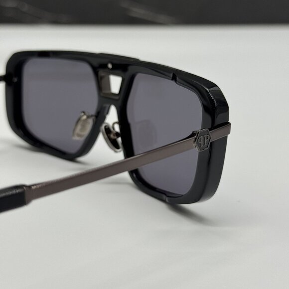 NEW PHILIPP PLEIN SPP008M 700X BLACK MEN SUNGLASSES - Picture 8 of 11
